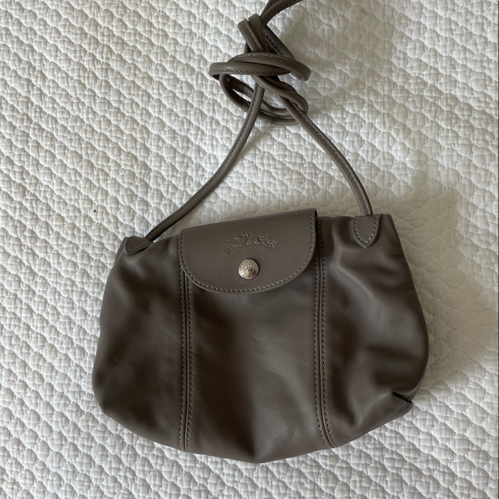 Longchamp grey mini purse
